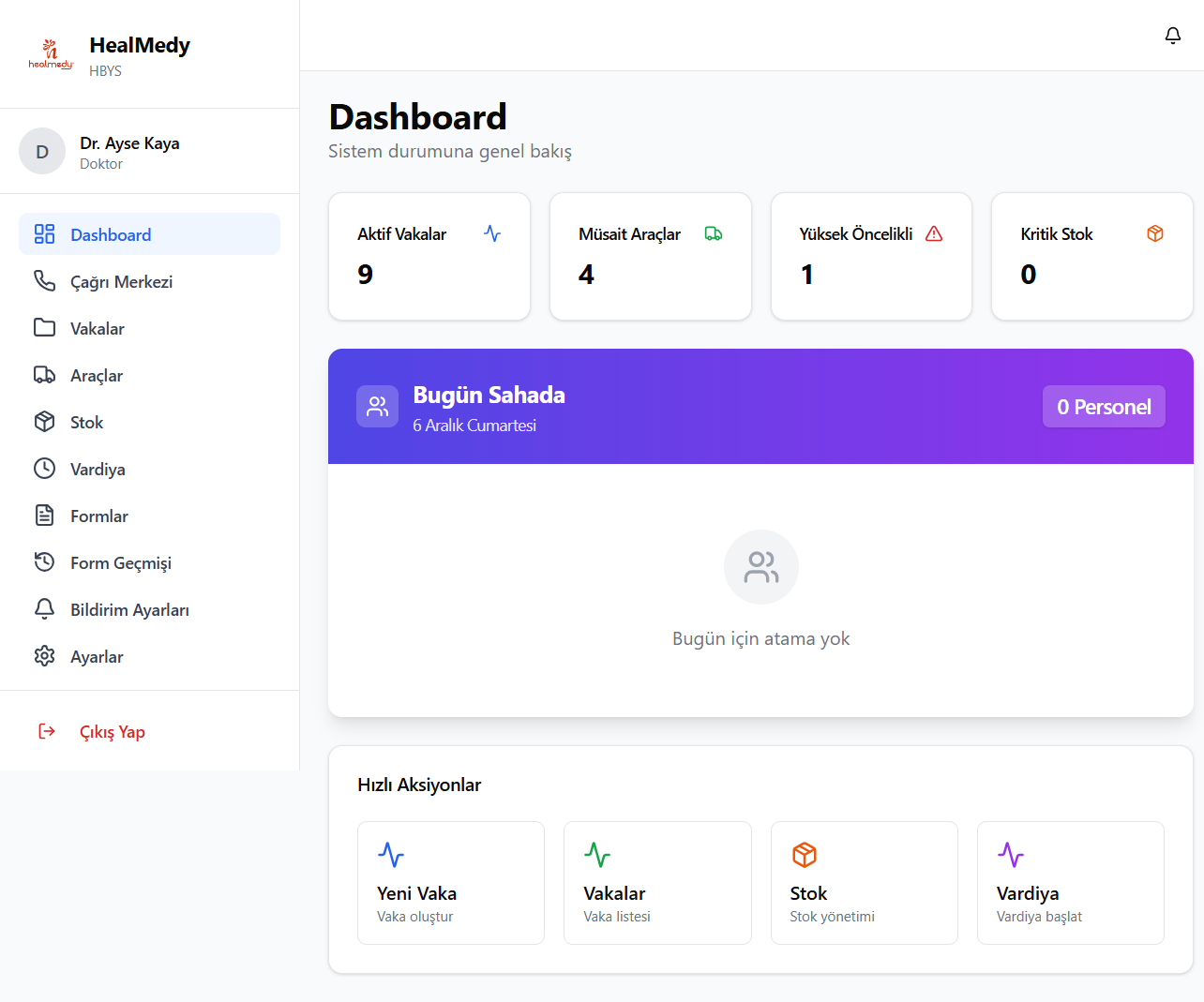 HEALMEDY Dashboard